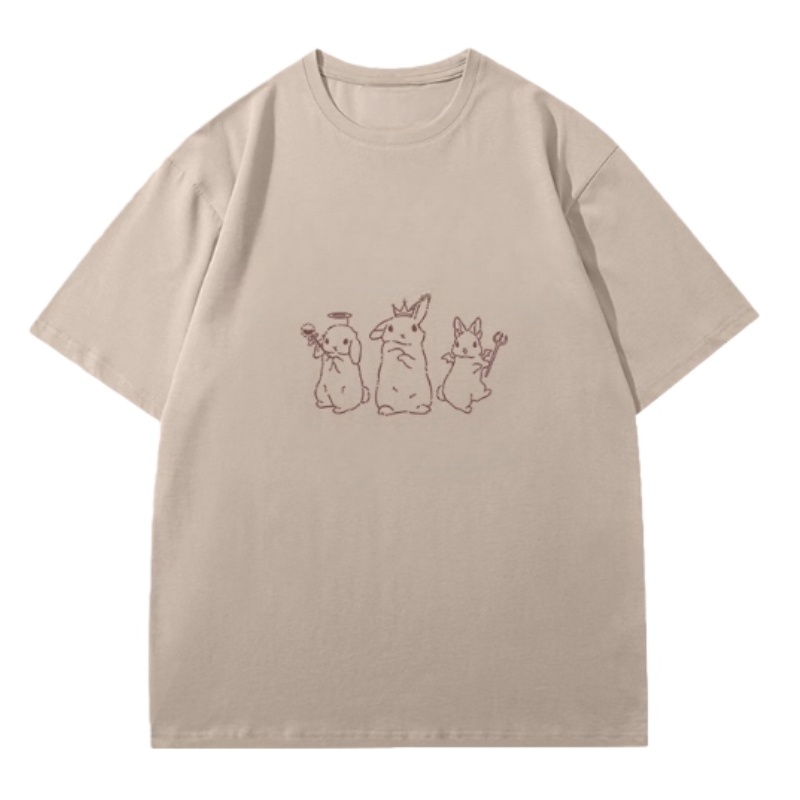 Rabbit Print Khaki T-Shirt