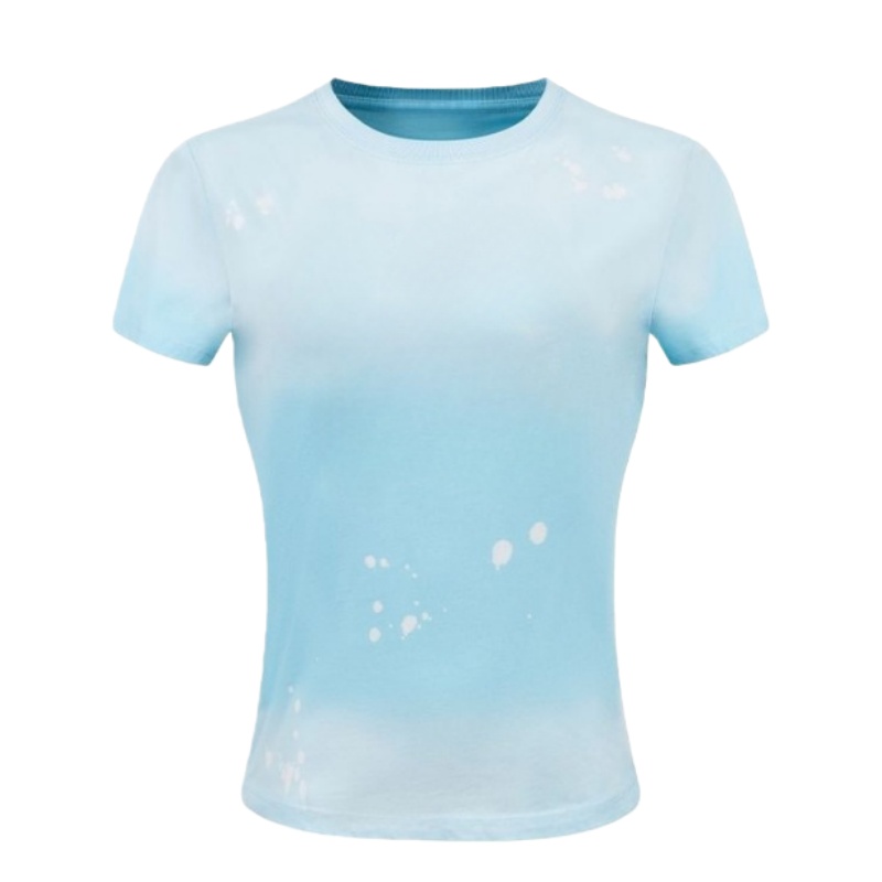 Cartoon Cat Graphic Slim T-Shirt – Blue