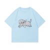 Modern Dalmatian Motif T-Shirt – Blue
