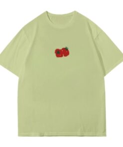 Tomato Graffiti Print Green T-Shirt