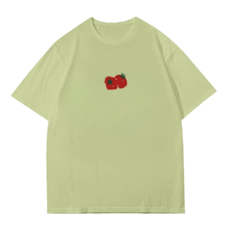 Tomato Graffiti Print Green T-Shirt