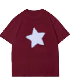 Cute Cartoon Star Burgundy T-Shirt